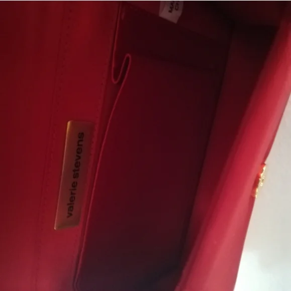 NWT Valerie Stevens Red Satin Dress Evening Shoulder Bag - Picture 4 of 12